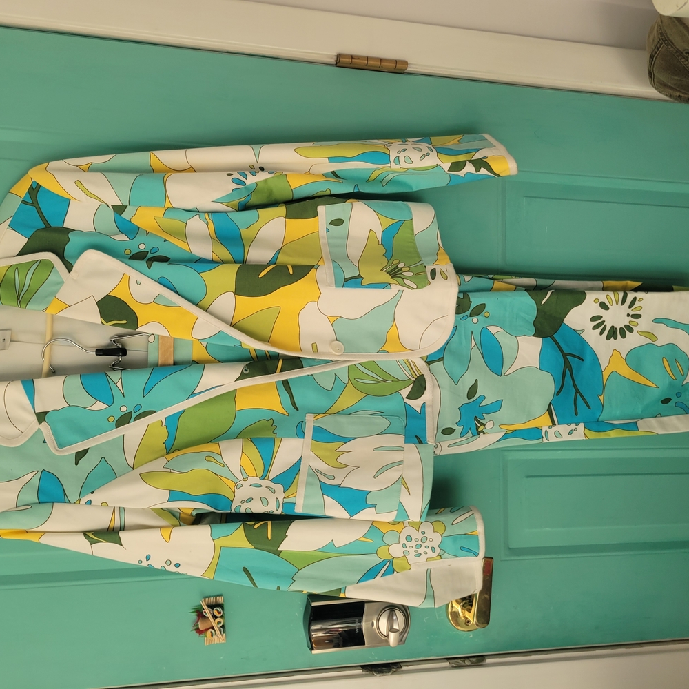 Colorful Floral Blazer and Pants Set